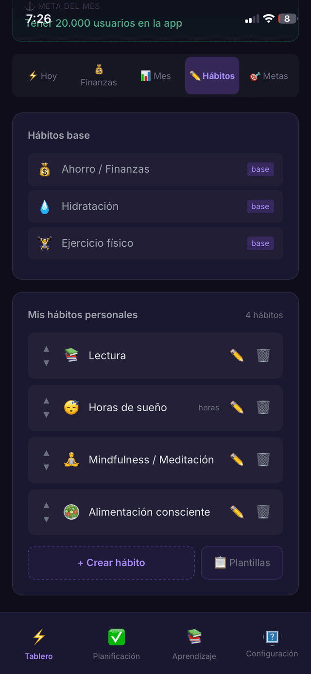 ✏️ Tus hábitos