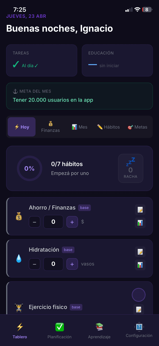 ⚡ El tablero